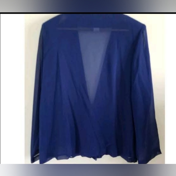 Electric blue blouse/overlay with silver - Picture 2 of 2
